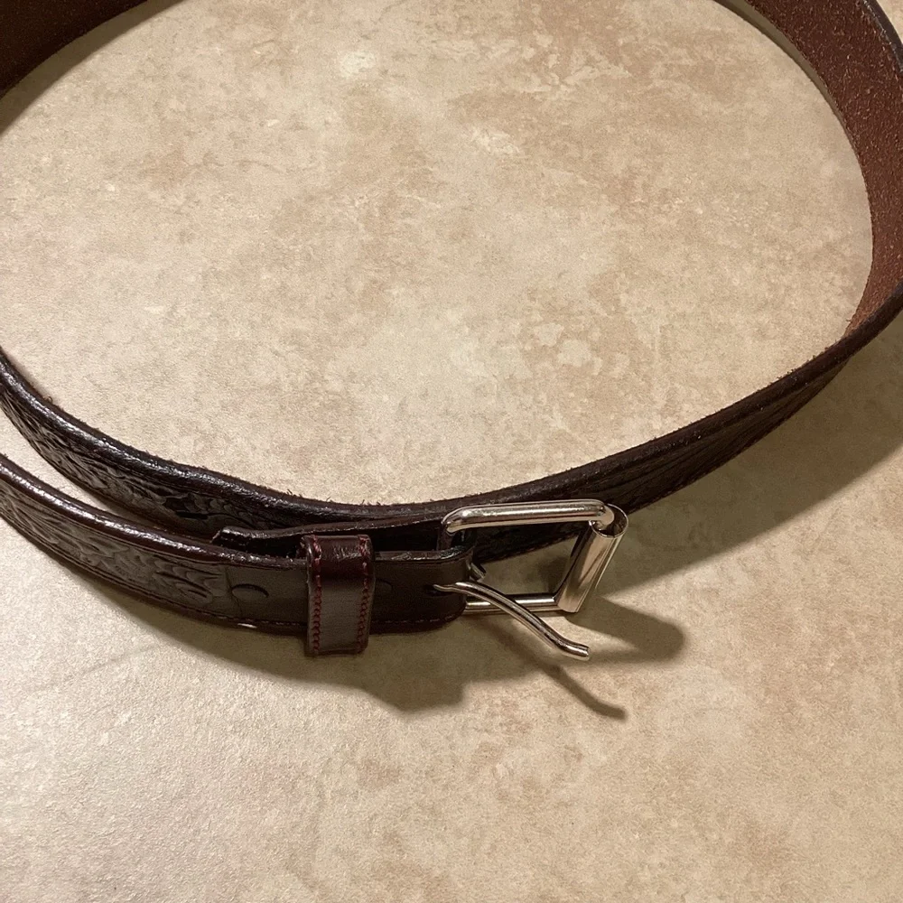 Brown Genuine Full Grain Leather Men’s Belt Size 34